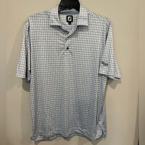 Footjoy Golf Polo Blue White Print Large